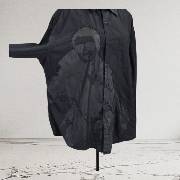 Robert Graham Graphic Art Face Black Dress Shirt Size 2XL - Picture 1 of 12